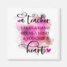 A Teacher Touches a Heart Magnet