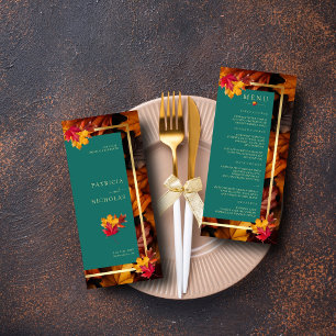 A Teal & Fall Fantasy Gold Rustic Reverie Wedding Menu