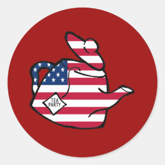 A Teapot in American Flag Colours Classic Round Sticker