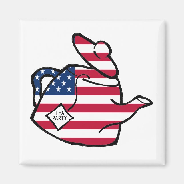A Teapot in American Flag Colours Magnet (Front)