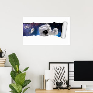 A Tear in Space - Astronaut Alien Encounter - Rip Poster