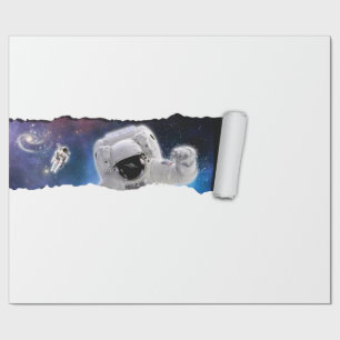 A Tear in Space - Astronaut Alien Encounter - Rip Wrapping Paper