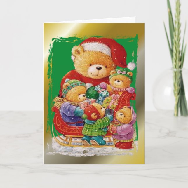 A Teddy Bear Christmas Holiday Card (Front)
