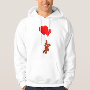 A Teddy Bear Holding Heart Shaped Balloons Hoodie