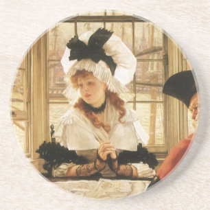 A Tedious Story by James Tissot, Vintage Fine Art Coaster