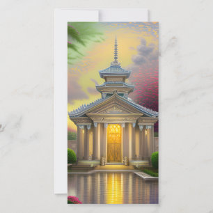 A temple is a place of worship and spiritual pract thank you card