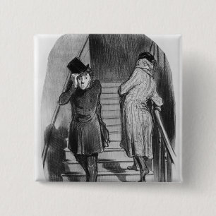 A tenant who owes three terms 15 cm square badge