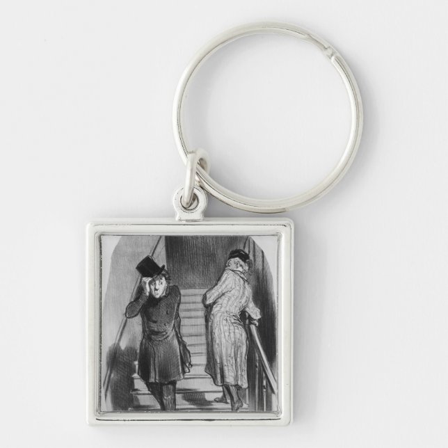 A tenant who owes three terms key ring (Front)