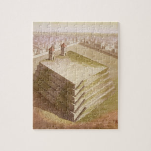 A Teocalli in Mexico (colour engraving) Jigsaw Puzzle