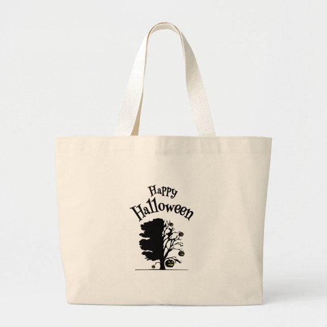 A terrifying Halloween journey into ghosts Large Tote Bag (Front)