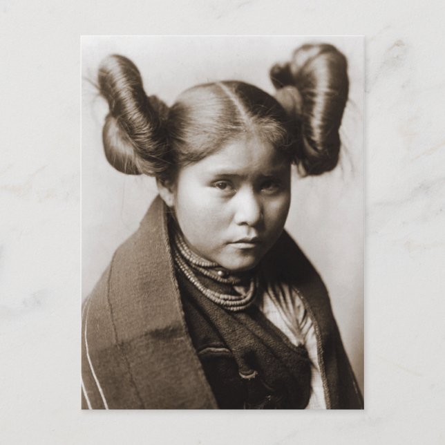 A Tewa Indian girl with fancy hairstyle Postcard (Front)