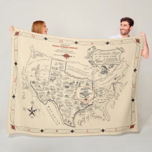 A Texan's Map of the United States (of Texas) Fleece Blanket