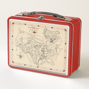 A Texan's Map of the United States (of Texas) Metal Lunch Box