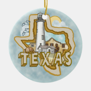 A Texas Lighthouse Ceramic Ornament