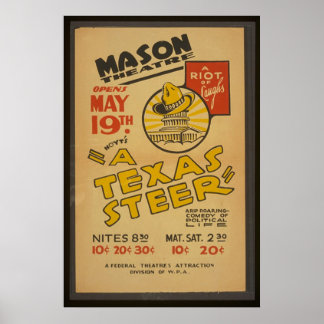 "A Texas Steer" At The Mason Theatre Poster