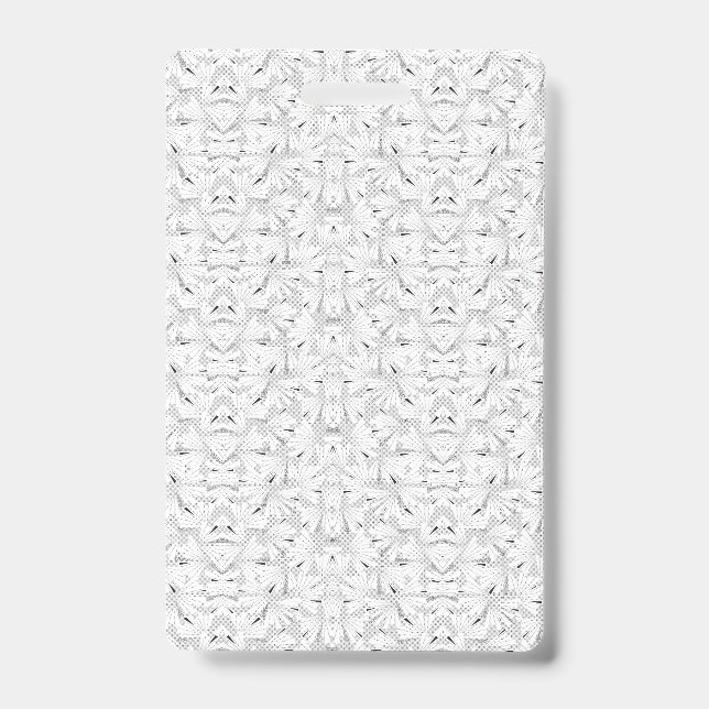 A textured pattern featuring white and grey hues,  ID badge (Front)