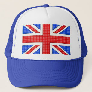 A textured Union Jack flag. Trucker Hat