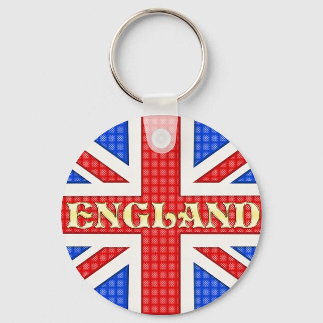 A textured Union Jack flag with England written ac Key Ring (Front)