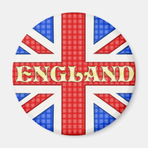 A textured Union Jack flag with England written ac Magnet
