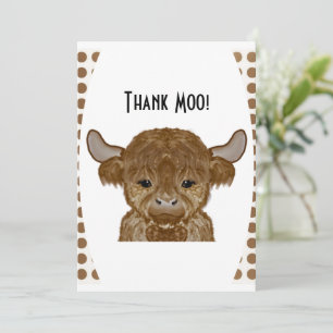 A Thank Moo Card  Thank You Card  Highlander Cow
