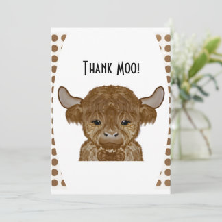 A Thank Moo Card |Thank You Card| Highlander Cow
