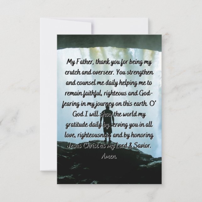 A Thank You Prayer Flat Greeting Card (Front)