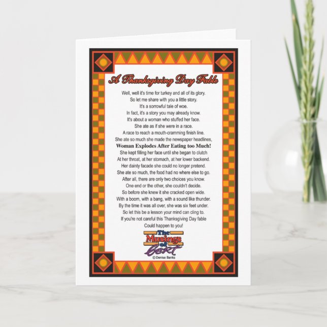 A Thanksgiving Day Fable Holiday Card (Front)