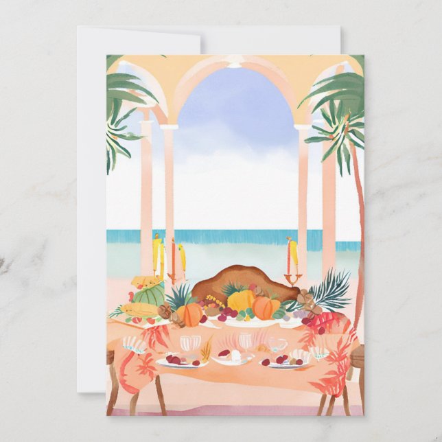A Thanksgiving Feast in a Tropical Setting  Holiday Card (Front)