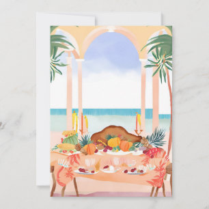 A Thanksgiving Feast in a Tropical Setting  Holiday Card