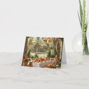 A Thanksgiving Feast in a Tropical Setting Thank You Card