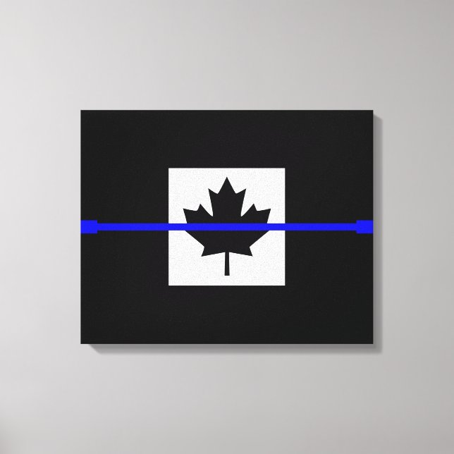 A Thin Blue Line Canadian Flag Canvas Print (Front)