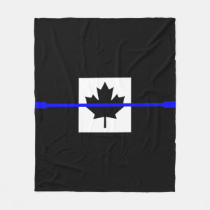A Thin Blue Line Canadian Flag Fleece Blanket