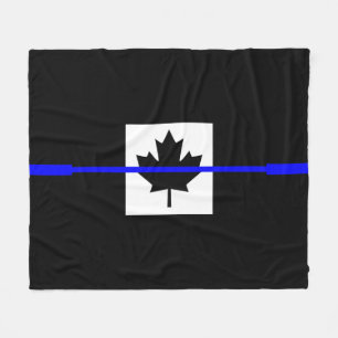 A Thin Blue Line Canadian Flag Fleece Blanket