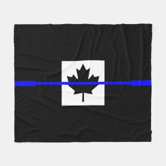 A Thin Blue Line Canadian Flag Fleece Blanket