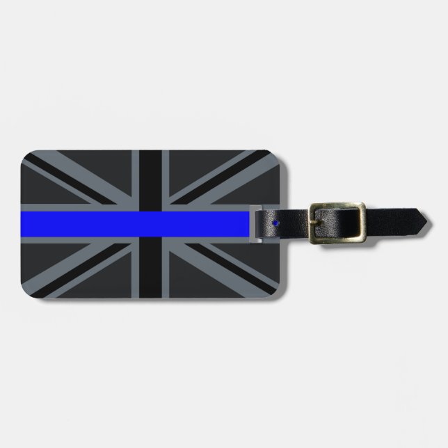 A Thin Blue Line Union Jack Luggage Tag (Front Horizontal)