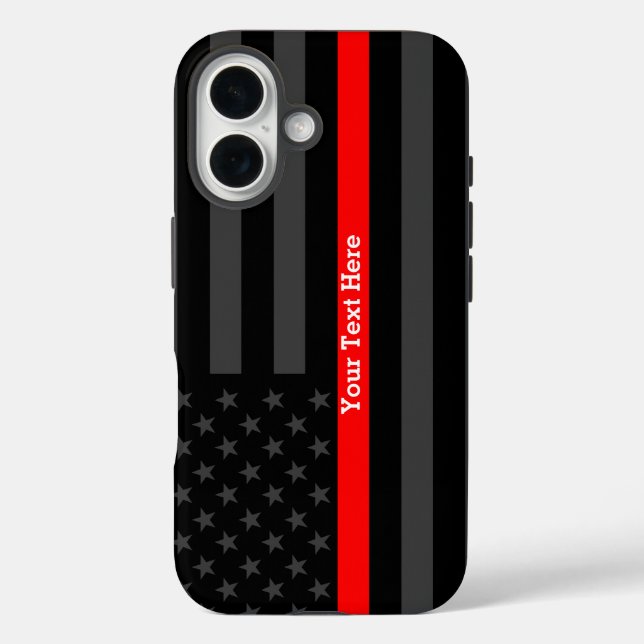 A Thin Red Line USA Flag Personalised on a Case-Mate iPhone Case (Back)