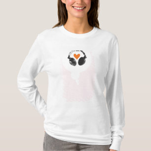 A thought bubble with a heart and headphones T-Shirt