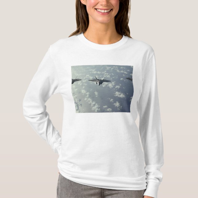 A three-ship formation of F-22 Raptors T-Shirt (Front)