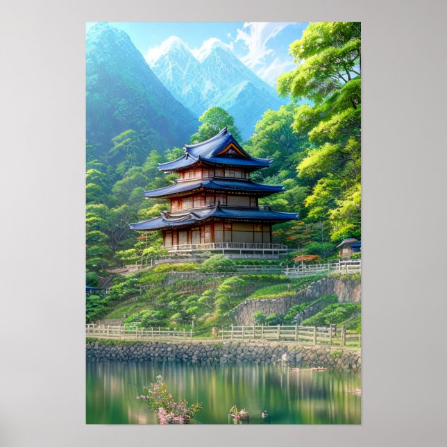 A Three-Story Japanese Countryside House Poster (Front)