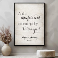A threefold cord cannot quickly be torn apart