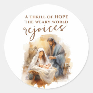 A Thrill of Hope Christmas Carol and Nativity Classic Round Sticker