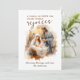 A Thrill of Hope Christmas Carol and Nativity Holiday Card