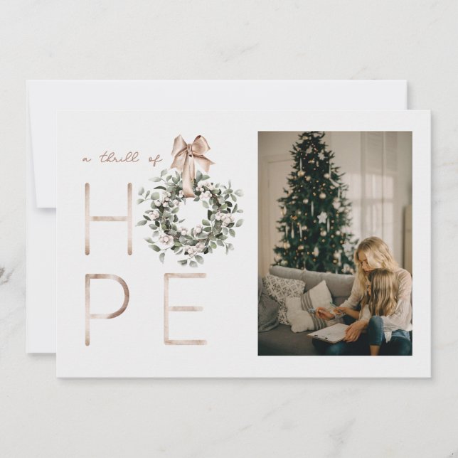 A Thrill of Hope Christmas Holiday Photo Card (Front)