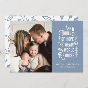 A Thrill of Hope Dusty Modern One Photo Holiday Card