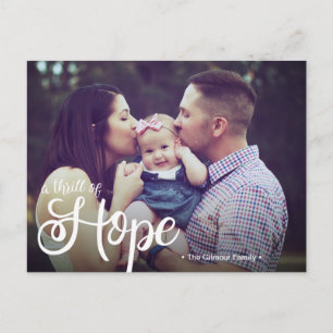 A thrill of Hope Family Photo Christmas Holiday Postcard
