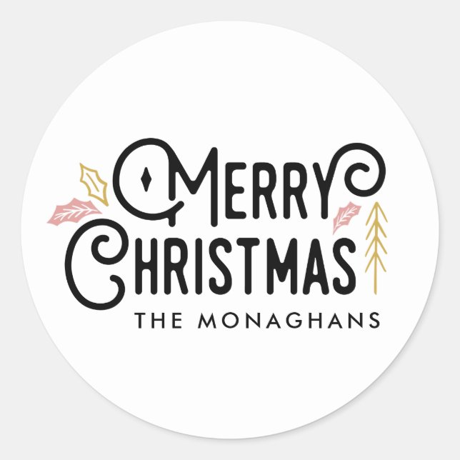A Thrill of Hope | Merry Christmas Classic Round Sticker (Front)