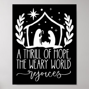 A Thrill Of Hope Nativity Christian Merry Christma Poster