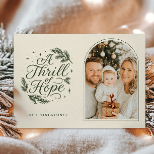 A Thrill of Hope Religious Photo Holiday Card