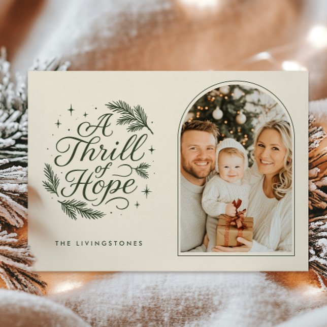 A Thrill of Hope Religious Photo Holiday Card (Creator Uploaded)