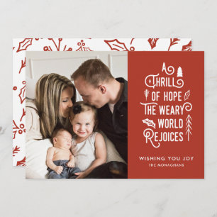 A Thrill of Hope   Sienna   Modern One Photo Holiday Card